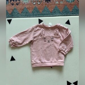 H&M|Baby girl light Pink Bunny crewneck Sweatshirt,size 18 months•••super soft